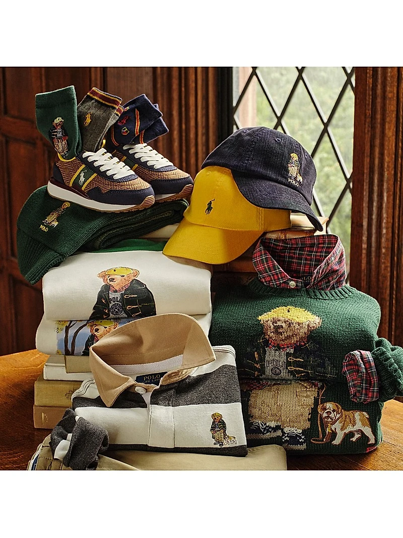 Little Boy's & Polo Bear Cotton Rugby Shirt