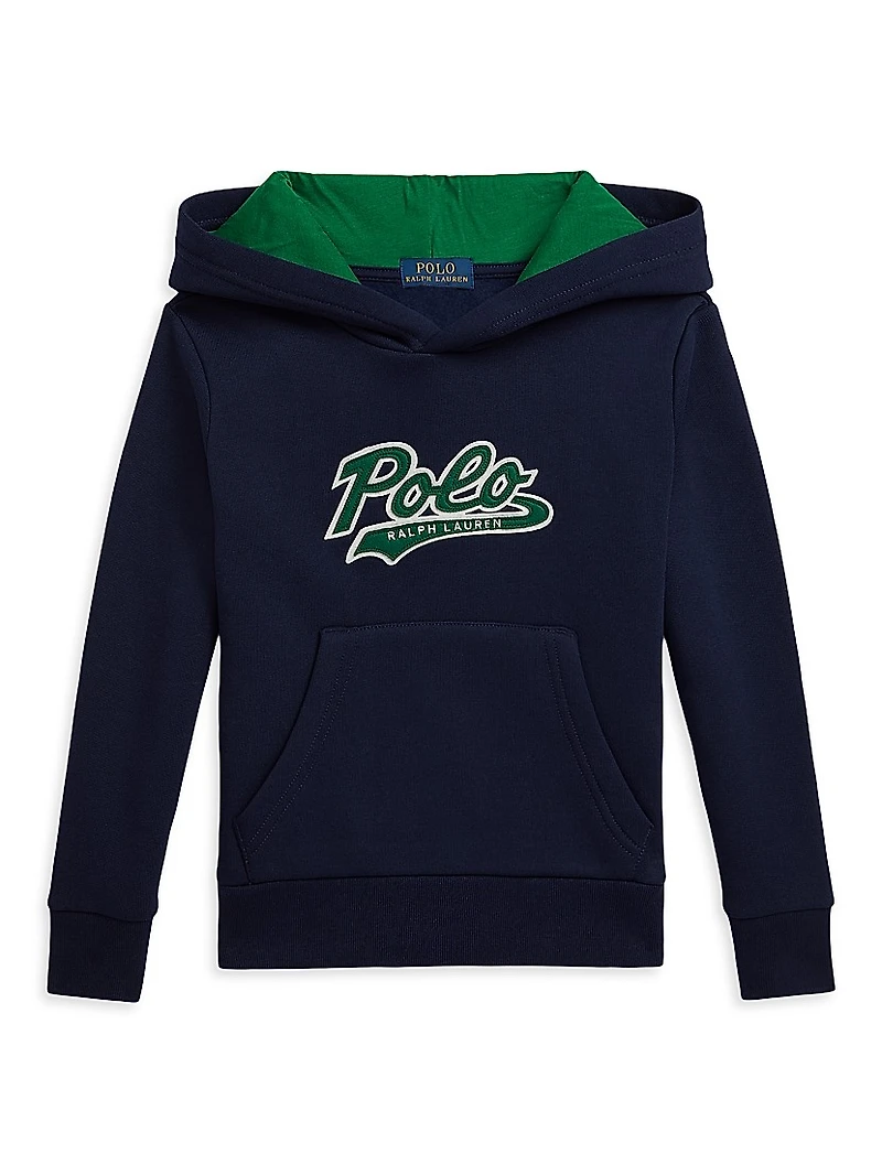 Little Boy's & Logo Cotton-Blend Fleece Hoodie