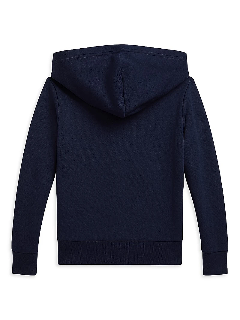 Little Boy's & Logo Cotton-Blend Fleece Hoodie