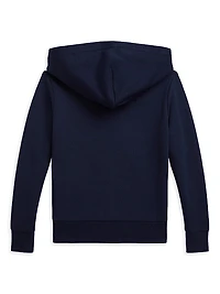 Little Boy's & Logo Cotton-Blend Fleece Hoodie