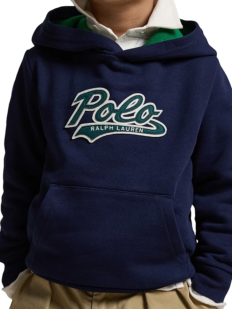 Little Boy's & Logo Cotton-Blend Fleece Hoodie