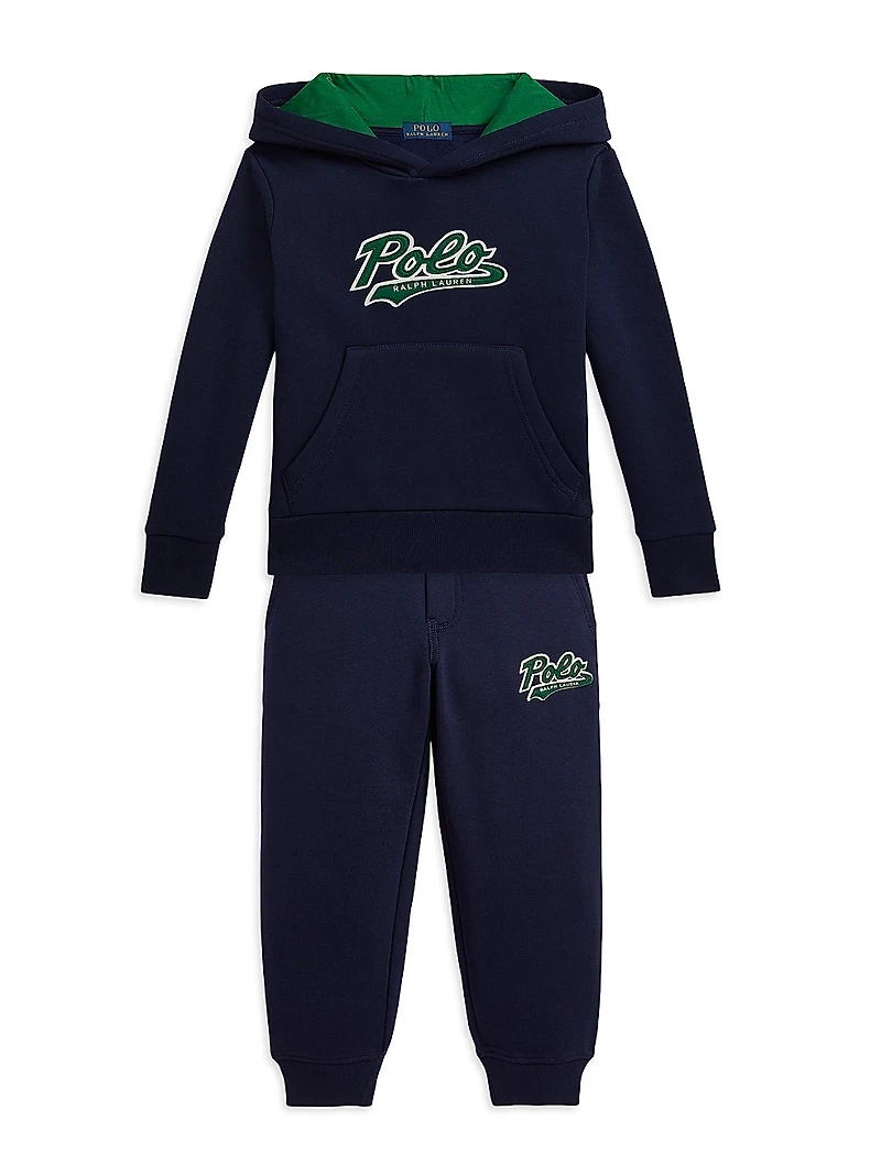 Little Boy's & Logo Cotton-Blend Fleece Hoodie