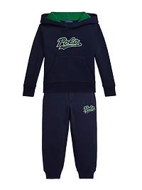 Little Boy's & Logo Cotton-Blend Fleece Hoodie