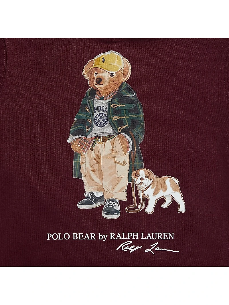 Little Boy's & Polo Bear Logo Double-Knit Hoodie