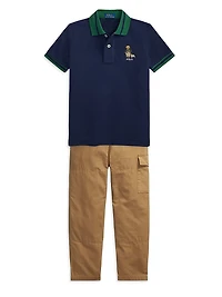 Little Boy's & Polo Bear Cotton Shirt