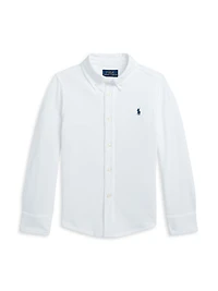 Little Boy's & Featherweight Cotton Mesh Shirt
