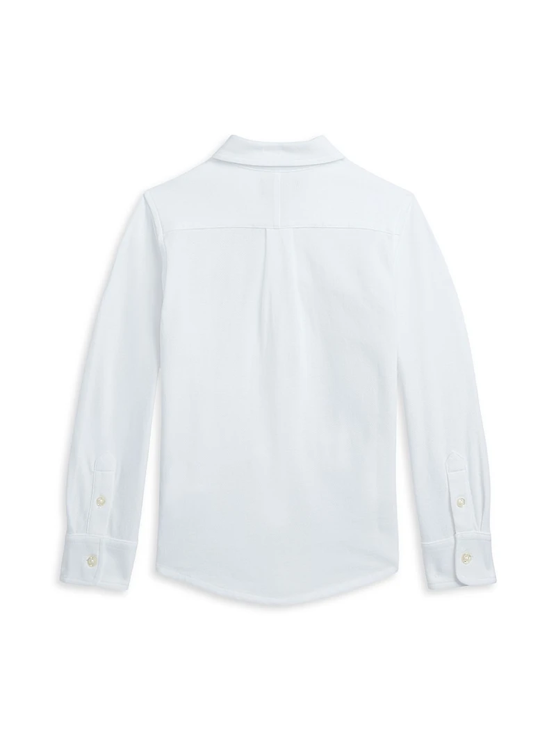 Little Boy's & Featherweight Cotton Mesh Shirt