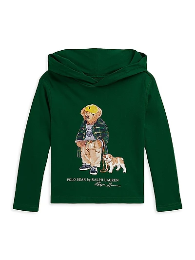 Little Boy's & Polo Bear Cotton Hoodie