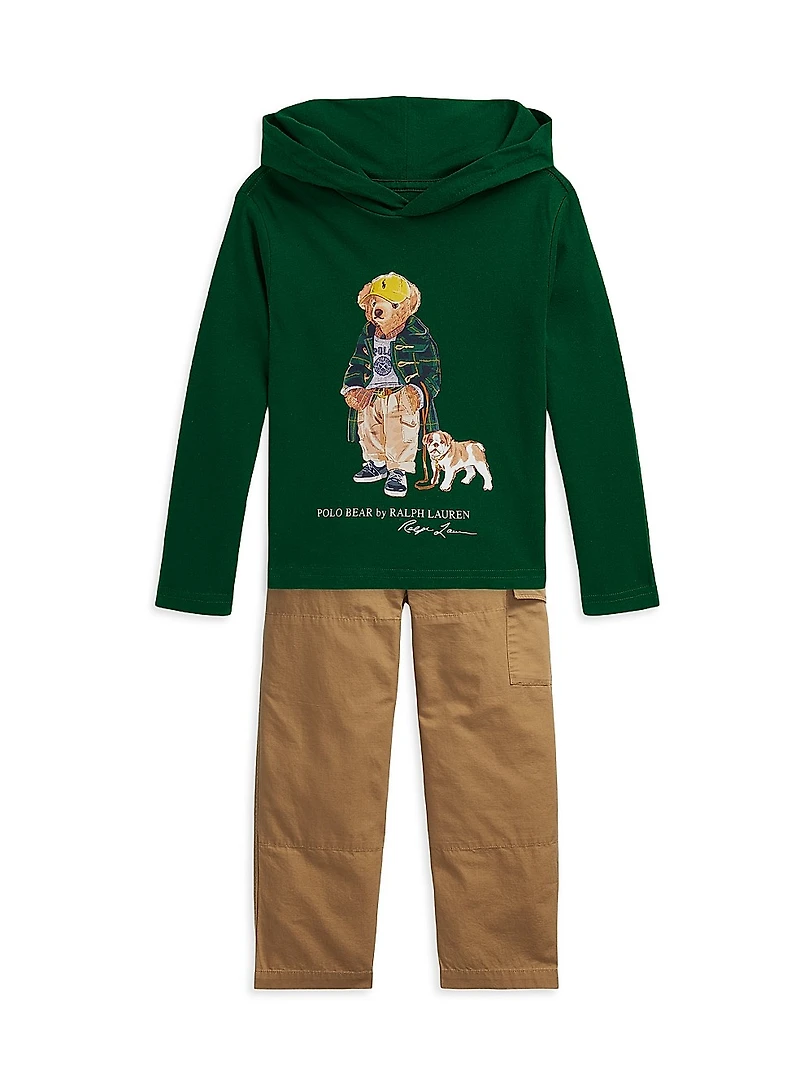 Little Boy's & Polo Bear Cotton Hoodie
