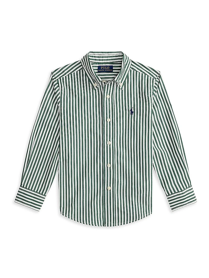 Little Boy's & Striped Poplin Button-Up Shirt