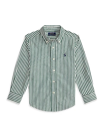 Little Boy's & Striped Poplin Button-Up Shirt