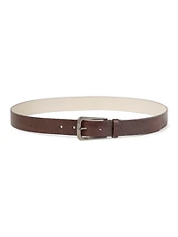 Carved Leather Belt with Shimmering Buckle
