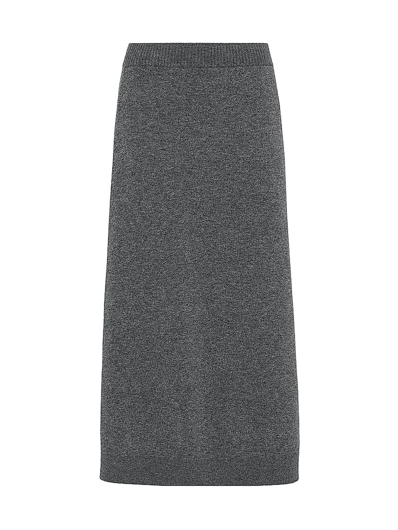Cashmere Double Knit Midi Skirt