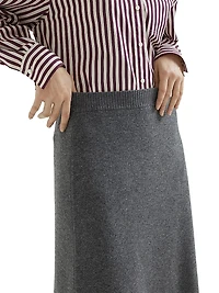 Cashmere Double Knit Midi Skirt