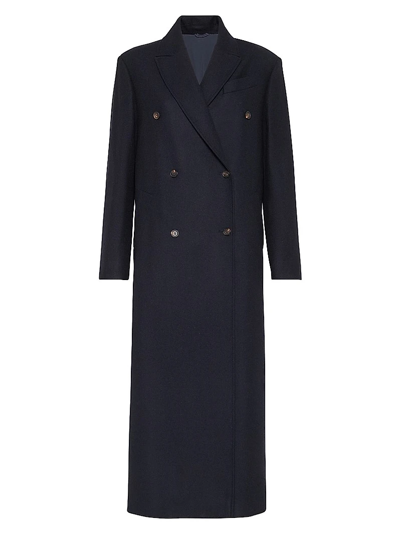 Lightweight Wool Cloth Coat with Monili