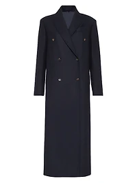 Lightweight Wool Cloth Coat with Monili