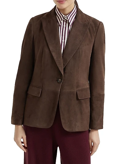 Suede Blazer with Monili