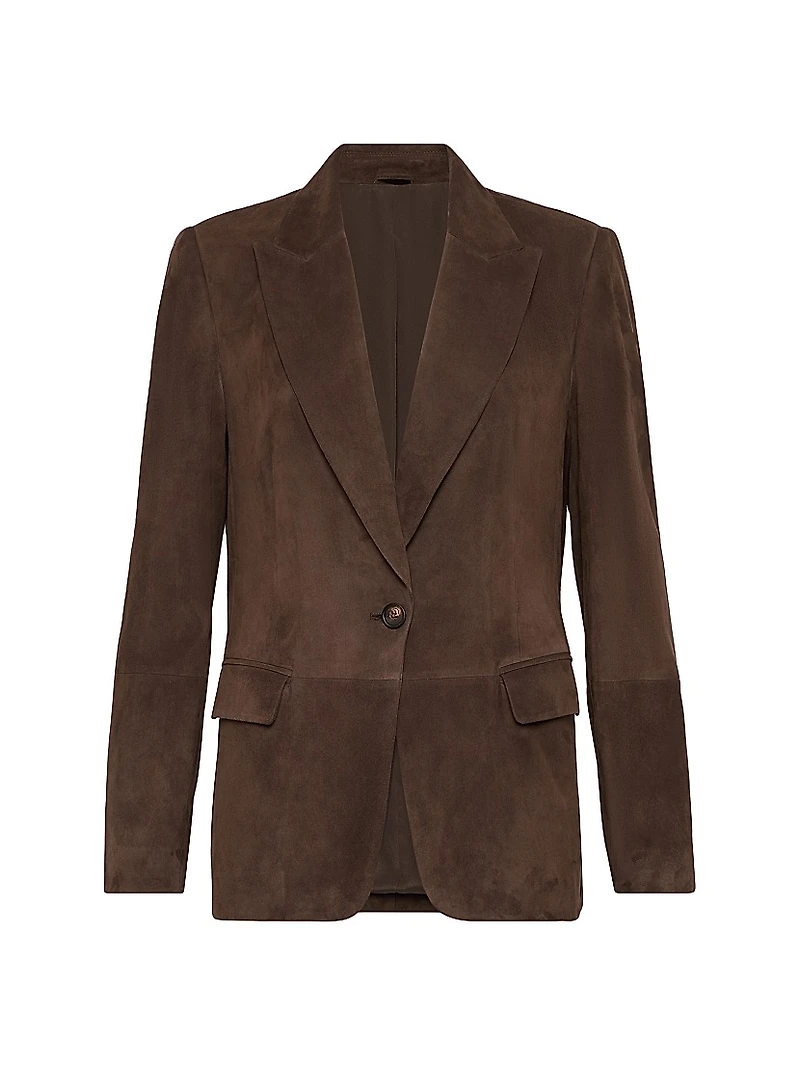 Suede Blazer with Monili