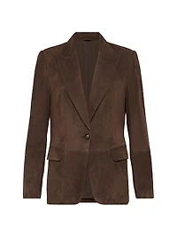 Suede Blazer with Monili