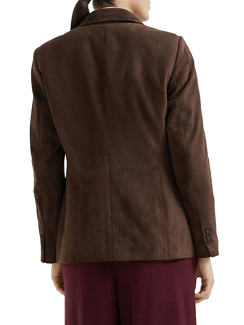 Suede Blazer with Monili