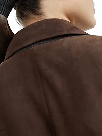 Suede Blazer with Monili