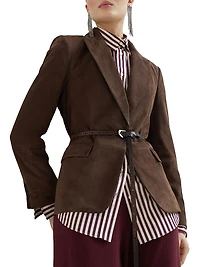 Suede Blazer with Monili