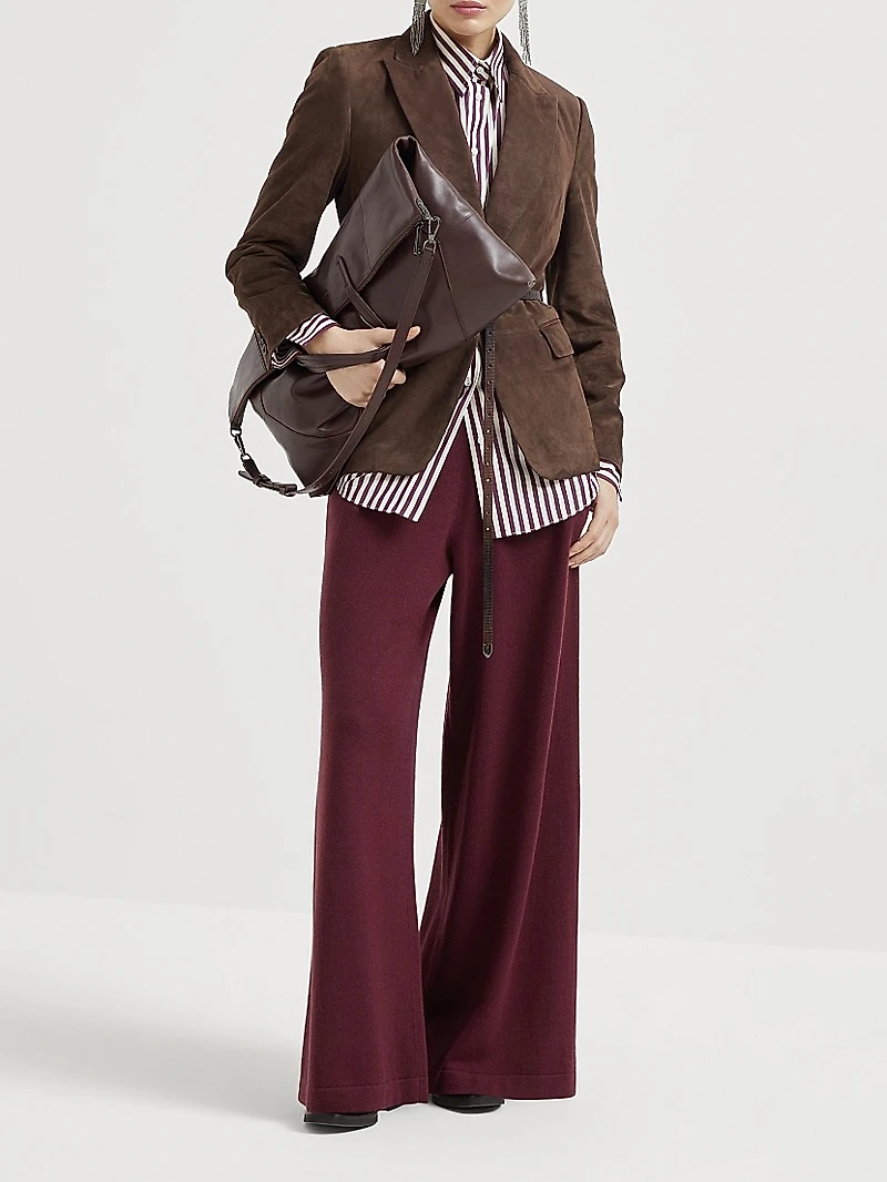 Suede Blazer with Monili
