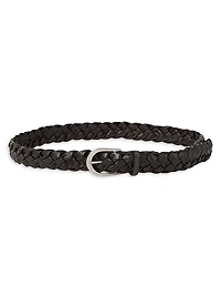 Braided Nappa Leather Belt with Monili