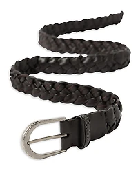 Braided Nappa Leather Belt with Monili