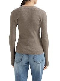 Sparkling Cashmere Lightweight Rib Cardigan
