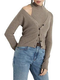 Sparkling Cashmere Lightweight Rib Cardigan