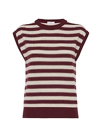 Cashmere Sweater Vest with Sparkling Stripes