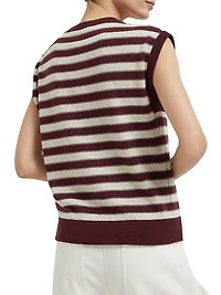 Cashmere Sweater Vest with Sparkling Stripes