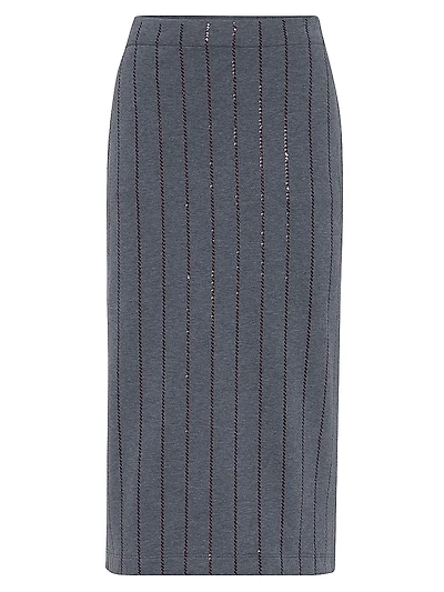 Cotton Smooth French Terry Midi Skirt