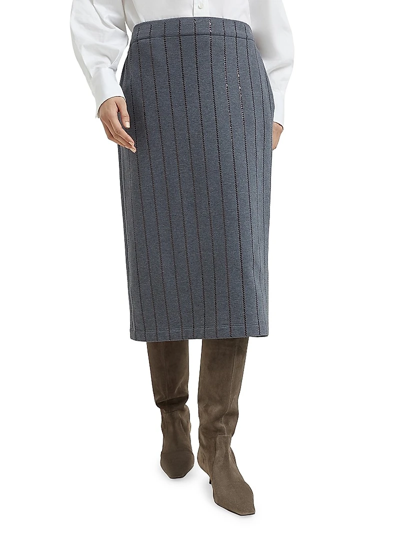 Cotton Smooth French Terry Midi Skirt