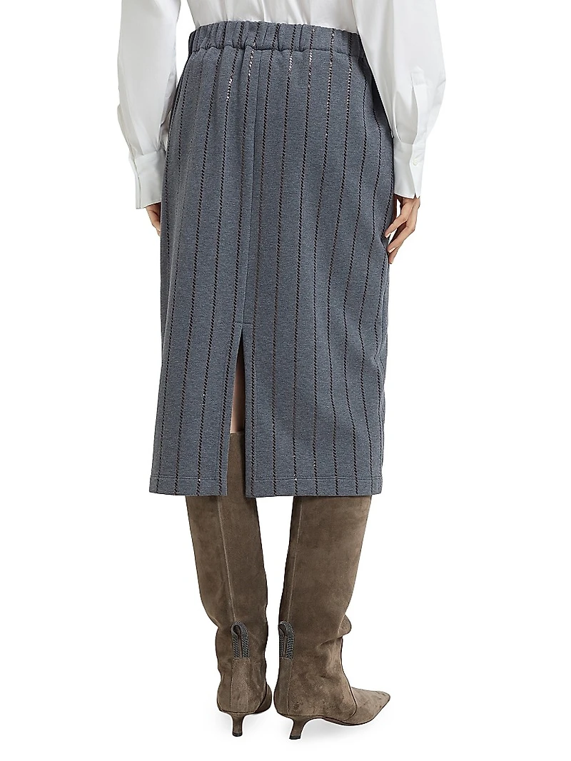 Cotton Smooth French Terry Midi Skirt