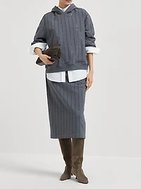 Cotton Smooth French Terry Midi Skirt