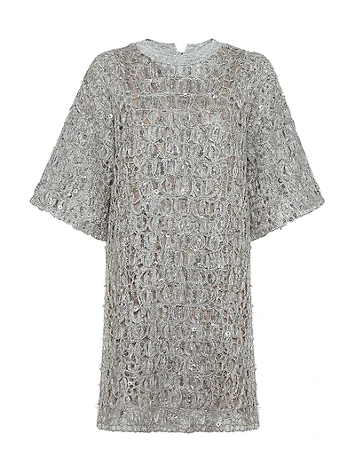 Dazzling Croc Embroidery Mini Knit T-Shirt Dress