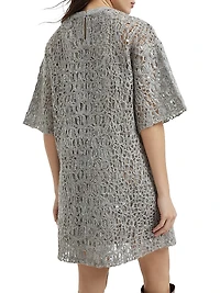 Dazzling Croc Embroidery Mini Knit T-Shirt Dress