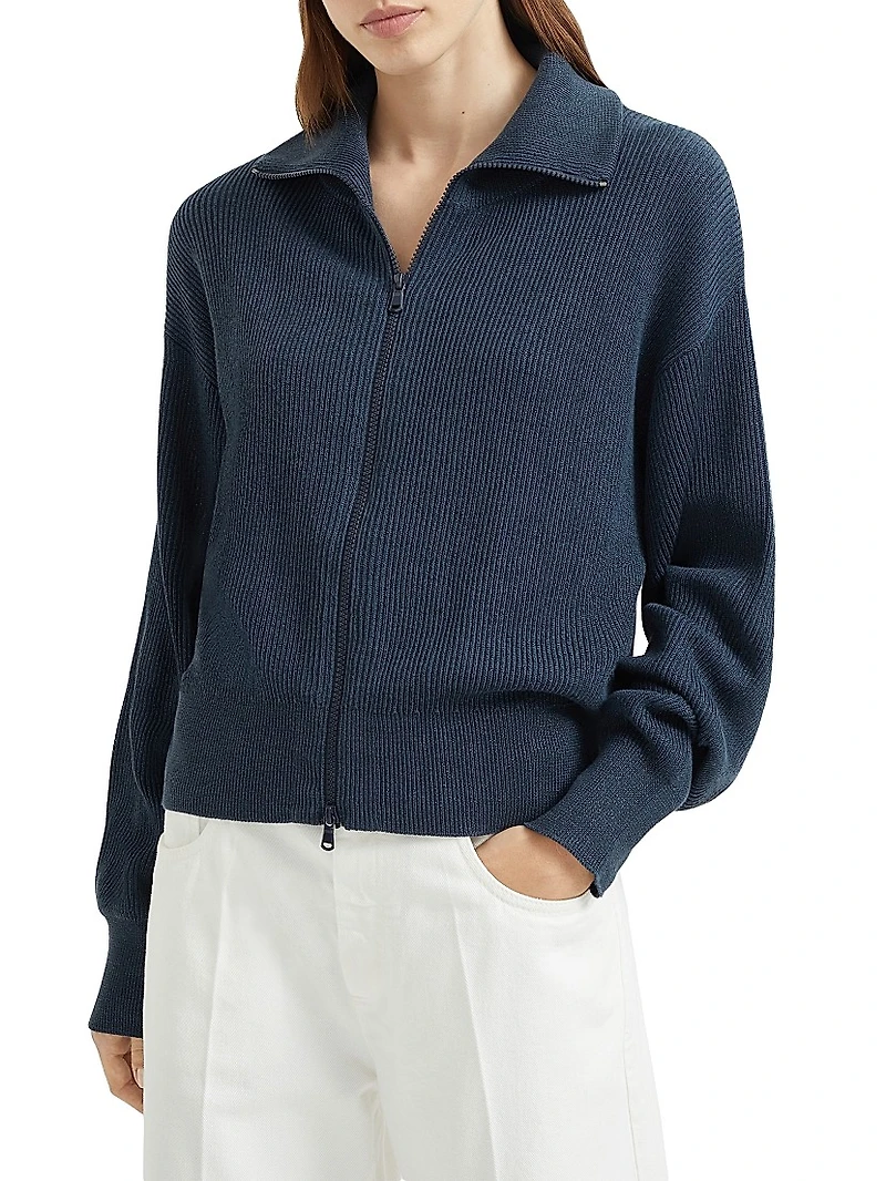 Sparkling Cotton Vanisé English Rib Cardigan
