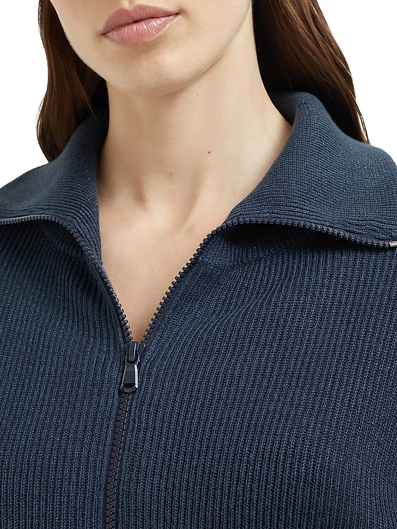Sparkling Cotton Vanisé English Rib Cardigan