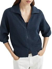 Sparkling Cotton Vanisé English Rib Cardigan