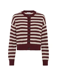 Cashmere Cardigan with Sparkling Stripes
