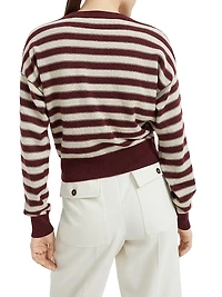 Cashmere Cardigan with Sparkling Stripes