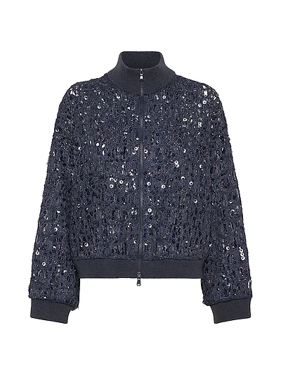Dazzling Croc Embroidery Cardigan
