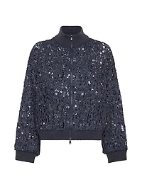 Dazzling Croc Embroidery Cardigan