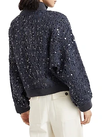Dazzling Croc Embroidery Cardigan