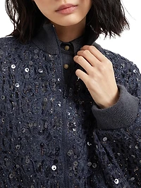 Dazzling Croc Embroidery Cardigan