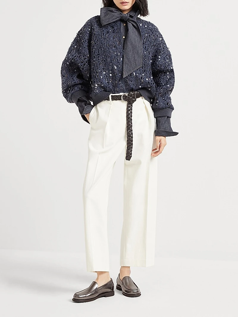 Dazzling Croc Embroidery Cardigan