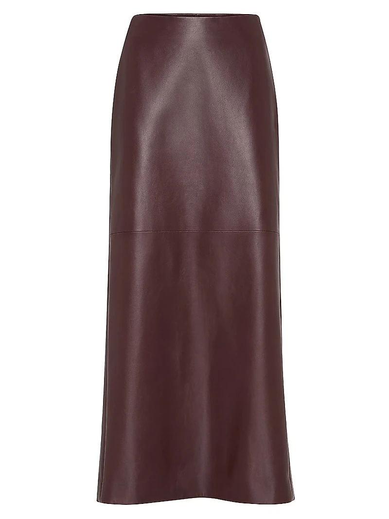 Soft Nappa Leather Long Column Skirt